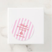 Red Pink Stripes Bachelorette Weekend Party フェイバータグ (インサイチュ)