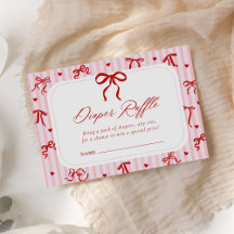Red Pink Valentine Baby Shower Diaper Raffle
