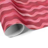 Red & Pink Wavy Lines ラッピングペーパー (ロールコーナー)