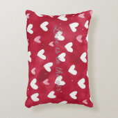Red Pink White Hearts アクセントクッション (正面(垂直))