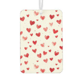 Red Pink White Hearts カーエアーフレッシュナー (裏面)