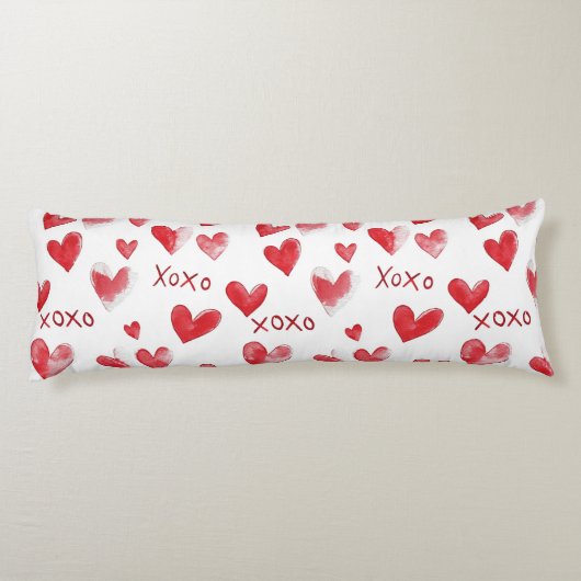 Red Pink White Hearts ボディピロー (裏面)
