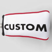 RED Piping Custom Golf Putter Headcover Blank ゴルフヘッドカバー (正面)