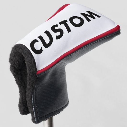 RED Piping Custom Golf Putter Headcover Blank ゴルフヘッドカバー (3/4 正面)