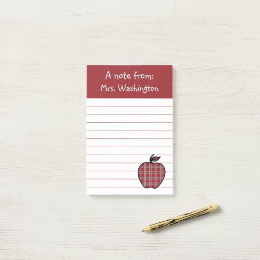 Red Plaid先生のApple Post It Notes ポストイット (デスク上)
