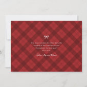 Red Plaid Boho Arch Merry Christmas Photo シーズンカード (裏面)