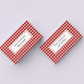 Red Plaid Business Card 名刺