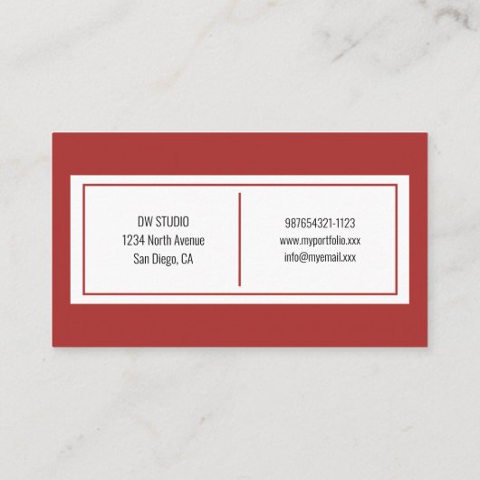 Red Plaid Business Card 名刺 (裏面)