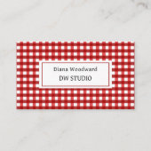 Red Plaid Business Card 名刺 (正面)