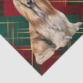 Red Plaid Christmas Afghan Hound Dog Holiday 薄葉紙 (詳細)