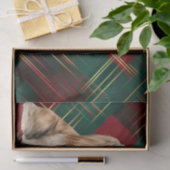 Red Plaid Christmas Afghan Hound Dog Holiday 薄葉紙 (ギフト)