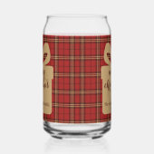 Red Plaid Christmas Festive Pattern - ガラス缶 (右)