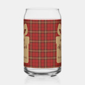 Red Plaid Christmas Festive Pattern -  ガラス缶 (左)