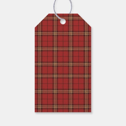 Red Plaid Christmas Festive Pattern -  ギフトタグ (裏面)