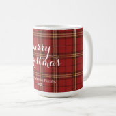 Red Plaid Christmas Festive Pattern - コーヒーマグカップ (正面右)