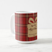 Red Plaid Christmas Festive Pattern - コーヒーマグカップ (正面左)