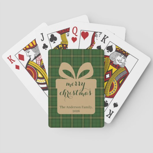 Red Plaid Christmas Festive Pattern -  トランプ (裏面)