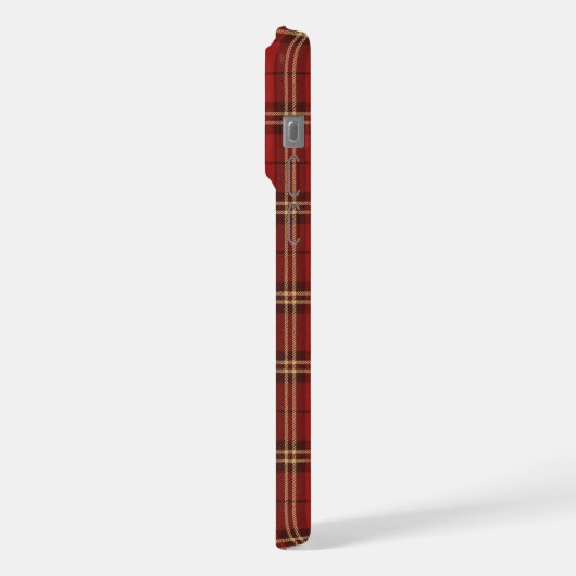 Red Plaid Christmas Festive Pattern -  iPhoneケース (左側面)