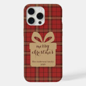 Red Plaid Christmas Festive Pattern -  iPhoneケース (裏面)