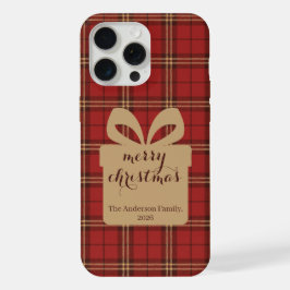 Red Plaid Christmas Festive Pattern -  iPhone 15 Pro Maxケース