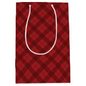 Red Plaid Christmas Gift ミディアムペーパーバッグ (正面)