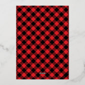 Red Plaid Christmas Invitation | Photo Foil 箔招待状 (裏面)
