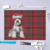 Red Plaid Christmas Schnauzer Dog Holiday 薄葉紙 (クラフト)