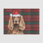 Red Plaid Cocker Spaniel Dog Christmas 薄葉紙 (正面)