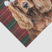 Red Plaid Cocker Spaniel Dog Christmas 薄葉紙 (詳細)