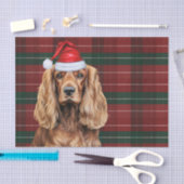 Red Plaid Cocker Spaniel Dog Christmas 薄葉紙 (クラフト)