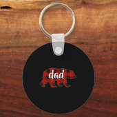 Red Plaid Dad Buffalo Matching Family Papa Pyjamas キーホルダー (正面)