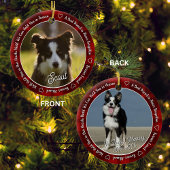 Red Plaid Dog Memorial Photo Forever Loved セラミックオーナメント