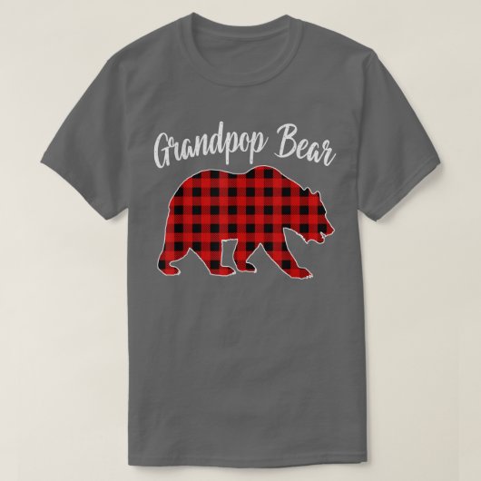 Red Plaid Grandpop Bear Matching Buffalo Family Pa Tシャツ (デザイン正面)