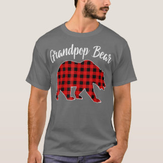 Red Plaid Grandpop Bear Matching Buffalo Family Pa Tシャツ
