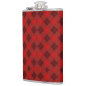 Red plaid hip flask with a metal cap フラスク (左)