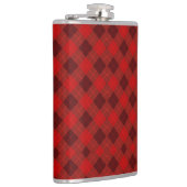 Red plaid hip flask with a metal cap フラスク (右)