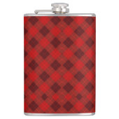 Red plaid hip flask with a metal cap フラスク (正面)