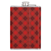 Red plaid hip flask with a metal cap フラスク (裏面)