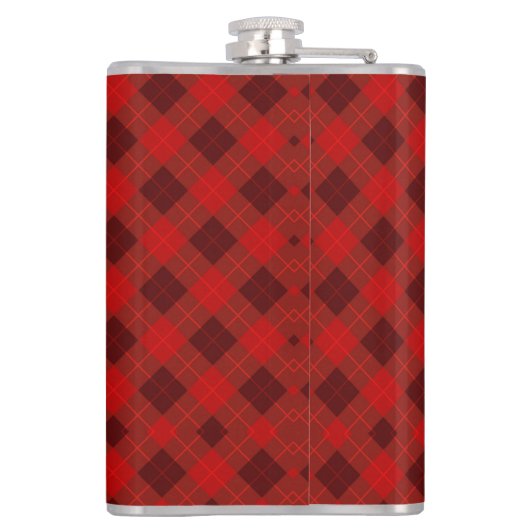 Red plaid hip flask with a metal cap フラスク (裏面)