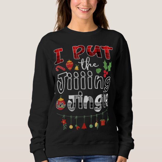 Red Plaid I Put The J i I Ing In Jingle Christma スウェットシャツ (正面)