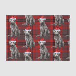 Red Plaid Irish Wolfhound Dog Holiday 薄葉紙
