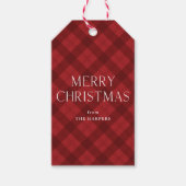 Red Plaid Merry Christmas  ギフトタグ (正面)