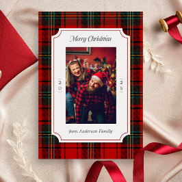 Red Plaid Merry Christmas シーズンカード