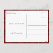 Red Plaid Merry Christmas 1 Photo シーズンポストカード (裏面)