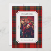 Red Plaid Merry Christmas Holiday 招待状 (正面)