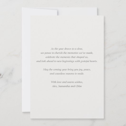 Red Plaid Merry Christmas Holiday 招待状 (裏面)