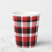 Red Plaid Merry Christmas Paper Cups 紙コップ (裏面)