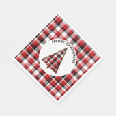 Red Plaid Merry Christmas Paper Napkins スタンダードランチョンナプキン (角)