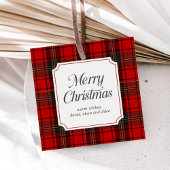 Red Plaid Merry Christmas Square フェイバータグ