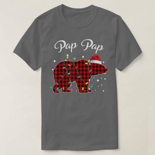 Red Plaid Pap Pap Bear Matching Buffalo Pajama  Tシャツ (デザイン正面)